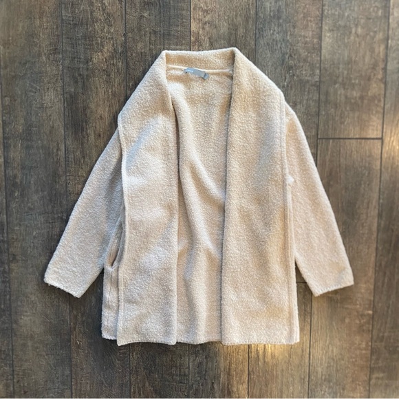 vince drape front cardigan wool blend in cream - Picture 4 of 9